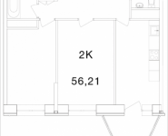 2-комнатная квартира площадью 56.21 кв.м, Ясная, 8, корп.8 | цена 3 942 215 руб. | www.metrprice.ru