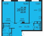 2-комнатная квартира площадью 63 кв.м, Чехова ул., 7 | цена 3 506 200 руб. | www.metrprice.ru