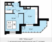 1-комнатная квартира площадью 46 кв.м, Заводская | цена 3 786 030 руб. | www.metrprice.ru