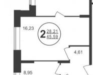 2-комнатная квартира площадью 45 кв.м, Новое Пушкино мкр | цена 2 662 182 руб. | www.metrprice.ru