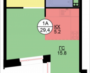 1-комнатная квартира площадью 29.4 кв.м, Некрасова, 6 | цена 2 528 400 руб. | www.metrprice.ru