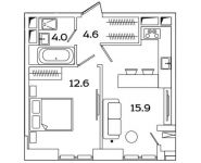 1-комнатная квартира площадью 37.1 кв.м, Рязанский проспект, д.влд 2 | цена 6 817 421 руб. | www.metrprice.ru