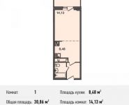 1-комнатная квартира площадью 31 кв.м, Богородский мкр, 14 | цена 2 275 560 руб. | www.metrprice.ru