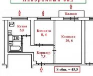 2-комнатная квартира площадью 45.5 кв.м, Озерная ул., 19к1 | цена 7 100 000 руб. | www.metrprice.ru