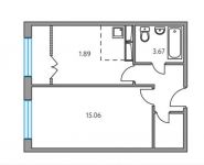 0-комнатная квартира площадью 35 кв.м, деревня Лопатино, 56 | цена 2 696 500 руб. | www.metrprice.ru