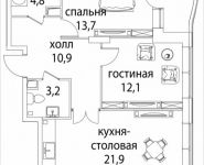 3-комнатная квартира площадью 70 кв.м, Юго-Восточный административный округ, район Лефортово, жилой квартал Символ, к4 | цена 12 663 116 руб. | www.metrprice.ru