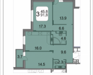 3-комнатная квартира площадью 91.1 кв.м, 9 мая, 12Б | цена 8 016 800 руб. | www.metrprice.ru
