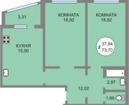 2-комнатная квартира площадью 71 кв.м, Мичурина ул., 27-6 | цена 5 750 000 руб. | www.metrprice.ru