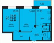 2-комнатная квартира площадью 64 кв.м, Трудовая ул., 9 | цена 3 531 312 руб. | www.metrprice.ru