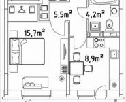 1-комнатная квартира площадью 37.7 кв.м, Строителей ул. | цена 1 715 350 руб. | www.metrprice.ru