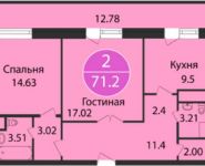2-комнатная квартира площадью 71.2 кв.м в ЖК "Arco di Sole", Попов проезд, 4 | цена 18 046 000 руб. | www.metrprice.ru