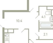 2-комнатная квартира площадью 57.3 кв.м, Олимпийский проспект, с10 | цена 4 586 995 руб. | www.metrprice.ru