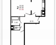 2-комнатная квартира площадью 60.8 кв.м, Шестая ул., 11 | цена 5 149 552 руб. | www.metrprice.ru