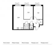 2-комнатная квартира площадью 60.4 кв.м,  | цена 5 309 160 руб. | www.metrprice.ru