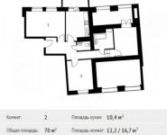 2-комнатная квартира площадью 70 кв.м, Фруктовая ул., 1К1 | цена 9 413 555 руб. | www.metrprice.ru