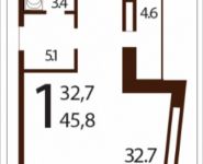 1-комнатная квартира площадью 45.8 кв.м, улица Саморы Машела, 5 | цена 6 034 150 руб. | www.metrprice.ru