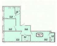 3-комнатная квартира площадью 79.7 кв.м, бульвар Космонавтов, 8 | цена 6 508 970 руб. | www.metrprice.ru