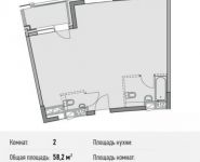 2-комнатная квартира площадью 58.2 кв.м, Береговой пр., ВЛ5 | цена 14 317 200 руб. | www.metrprice.ru