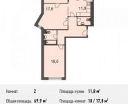 2-комнатная квартира площадью 69.9 кв.м, Глинищевский переулок, 5/7 | цена 5 661 900 руб. | www.metrprice.ru