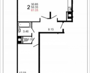 2-комнатная квартира площадью 61 кв.м, Шестая, 13 | цена 3 762 949 руб. | www.metrprice.ru