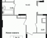 2-комнатная квартира площадью 69.2 кв.м, улица Фрунзе, 1 | цена 3 873 520 руб. | www.metrprice.ru