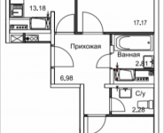 2-комнатная квартира площадью 60.23 кв.м, 2-я Муравская, корп.8 | цена 6 686 862 руб. | www.metrprice.ru