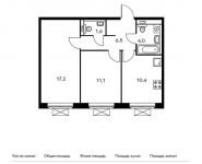 2-комнатная квартира площадью 50.8 кв.м, жилой комплекс Мякинино Парк, | цена 7 172 960 руб. | www.metrprice.ru