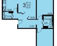 3-комнатная квартира площадью 76.47 кв.м, 5-й микрорайон, 18 | цена 4 074 322 руб. | www.metrprice.ru