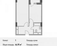 1-комнатная квартира площадью 47.1 кв.м, Береговой пр., ВЛ5 | цена 10 503 300 руб. | www.metrprice.ru