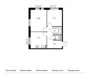 2-комнатная квартира площадью 52.4 кв.м,  | цена 5 292 400 руб. | www.metrprice.ru