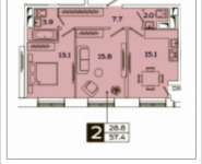 2-комнатная квартира площадью 57.4 кв.м в ЖК "SREDA", Рязанский проспект, 2, корп.М3 | цена 9 315 102 руб. | www.metrprice.ru