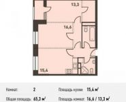 2-комнатная квартира площадью 65.3 кв.м, Головинское ш., 5 | цена 10 643 900 руб. | www.metrprice.ru