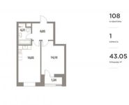 1-комнатная квартира площадью 43.05 кв.м, Котляковский 2-й пер, 1/3 | цена 6 604 905 руб. | www.metrprice.ru