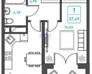 1-комнатная квартира площадью 38 кв.м, Феодосийская улица, 1к2 | цена 5 850 000 руб. | www.metrprice.ru