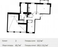 2-комнатная квартира площадью 65.7 кв.м, Фруктовая улица, 1 | цена 6 485 273 руб. | www.metrprice.ru