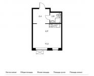 1-комнатная квартира площадью 27.4 кв.м,  | цена 3 723 660 руб. | www.metrprice.ru