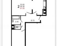 2-комнатная квартира площадью 60.7 кв.м, Шестая, 11 | цена 4 023 064 руб. | www.metrprice.ru