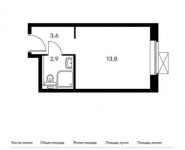 1-комнатная квартира площадью 20.3 кв.м,  | цена 2 898 840 руб. | www.metrprice.ru