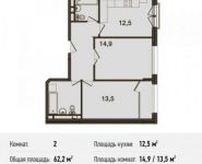 2-комнатная квартира площадью 62.2 кв.м, Глинищевский переулок, 5/7 | цена 5 038 200 руб. | www.metrprice.ru