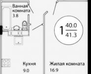 1-комнатная квартира площадью 41.3 кв.м, Колхозная ул., 6К1 | цена 3 200 000 руб. | www.metrprice.ru