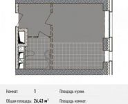 1-комнатная квартира площадью 26.4 кв.м, Ильменский пр., 14 | цена 3 805 920 руб. | www.metrprice.ru