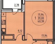 1-комнатная квартира площадью 40 кв.м, Бородинский бул., 7 | цена 3 554 320 руб. | www.metrprice.ru