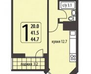 1-комнатная квартира площадью 44.7 кв.м, Рублево-Успенское шоссе, д.33, к.2 | цена 3 159 000 руб. | www.metrprice.ru