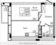 1-комнатная квартира площадью 40.9 кв.м, Просвещения, 12 | цена 2 438 540 руб. | www.metrprice.ru