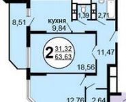 2-комнатная квартира площадью 63.6 кв.м, Московская ул., 52К25 | цена 4 900 000 руб. | www.metrprice.ru