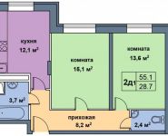 2-комнатная квартира площадью 55 кв.м, Опалиха ул., 1 | цена 3 801 900 руб. | www.metrprice.ru