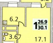 1-комнатная квартира площадью 30.1 кв.м, Староандреевская ул., 43 | цена 2 950 000 руб. | www.metrprice.ru