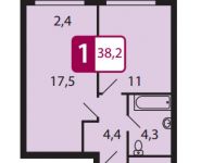 1-комнатная квартира площадью 38 кв.м, Северный кв-л | цена 2 597 600 руб. | www.metrprice.ru