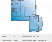 3-комнатная квартира площадью 89 кв.м, проспект Победы, 16к3 | цена 6 764 000 руб. | www.metrprice.ru