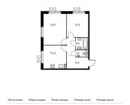 2-комнатная квартира площадью 52.2 кв.м,  | цена 4 959 000 руб. | www.metrprice.ru